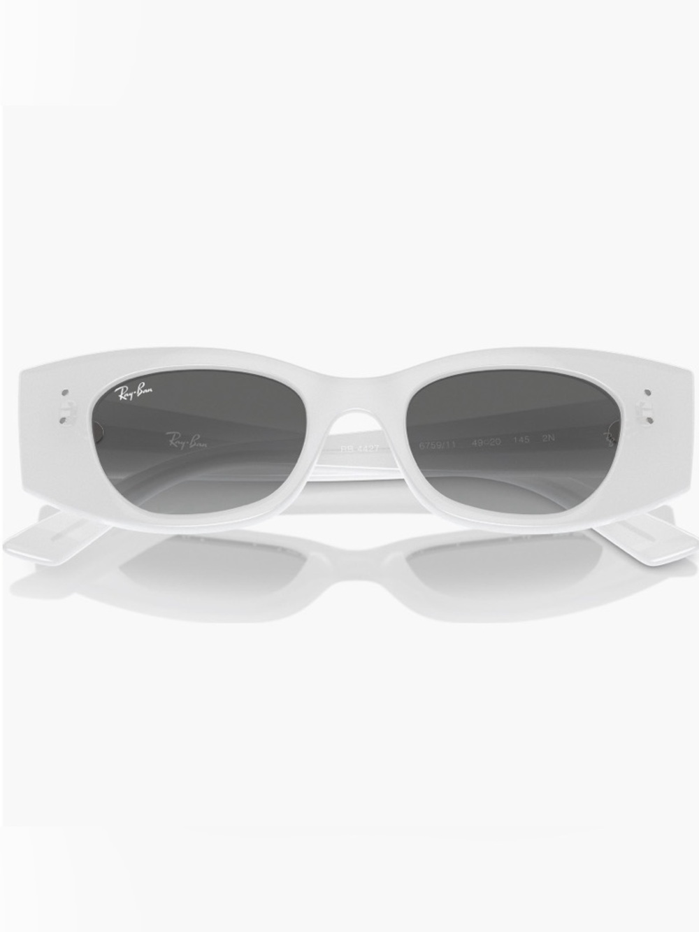 Ray-Ban White Frame Black Lens Cat Eye Sunglasses - Picture 3 of 6